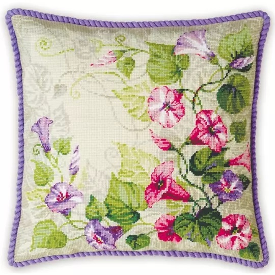 Image 1 of RIOLIS Pastel Bindweed Cushion Cross Stitch Kit