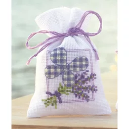 Vervaco Lavender Butterfly Bag Cross Stitch Kit