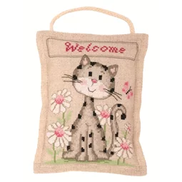 Vervaco Welcome Kitten Cushion Cross Stitch