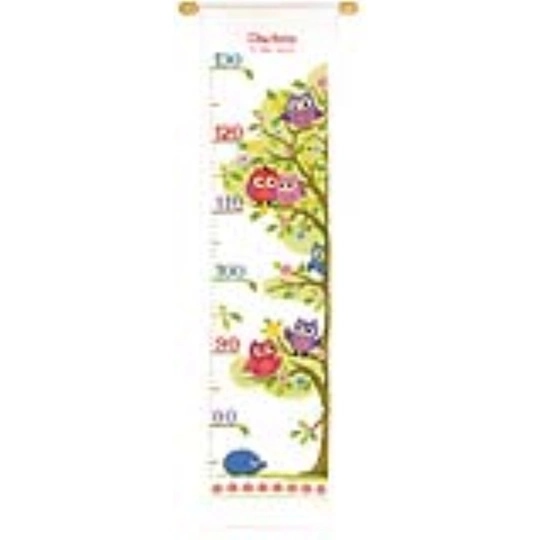 Image 1 of Vervaco Owls Height Chart Cross Stitch Kit
