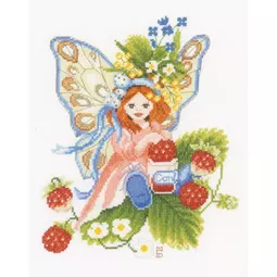 Lanarte Strawberry Fairy - Evenweave Cross Stitch Kit