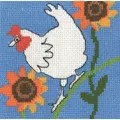 Image of Permin Chicken and Sunflowers Cross Stitch Kit