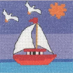 Permin Yacht and Seagulls Cross Stitch Kit