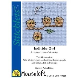 Image 1 of Mouseloft Individu-Owl Cross Stitch Kit