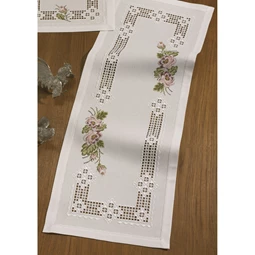 Permin Roses Hardanger Runner Embroidery Kit