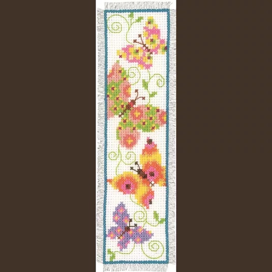 Image 1 of Vervaco Butterflies Bookmark 1 Cross Stitch Kit