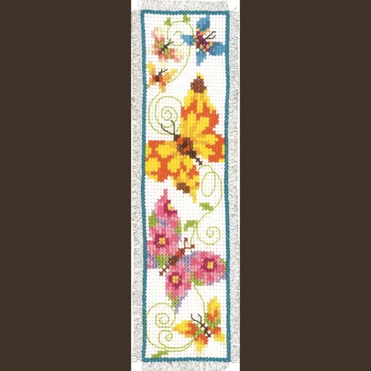 Image 1 of Vervaco Butterflies Bookmark 2 Cross Stitch Kit