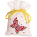 Image of Vervaco Pink Butterfly Bag Cross Stitch Kit