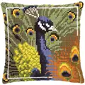 Image of Vervaco Peacock Cushion Cross Stitch Kit