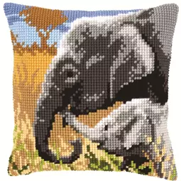 Vervaco Elephant Love Cushion Cross Stitch Kit