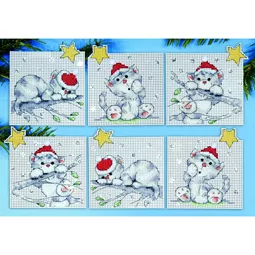 Design Works Crafts Christmas Cats Ornaments Cross Stitch Kit