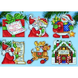 Design Works Crafts Santa's Workshop Ornaments Christmas Cross Stitch Kit