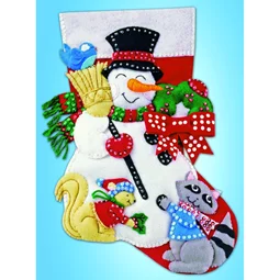 Design Works Crafts Snowman and Animals Felt Stocking Christmas Craft Kit