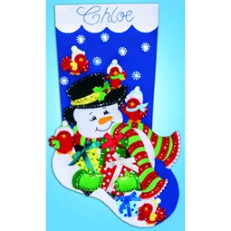 Design Works Crafts Snowman and Cardinals Felt Stocking Christmas Craft Kit