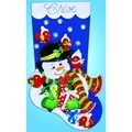 Image of Design Works Crafts Snowman and Cardinals Felt Stocking Christmas Craft Kit