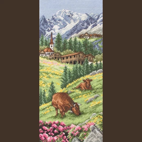 Image 1 of Anchor Swiss Alpine Landscape Cross Stitch Kit