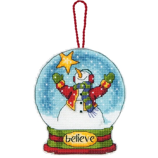 Image 1 of Dimensions Believe Globe Ornament Christmas Cross Stitch Kit