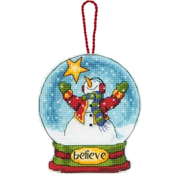 Dimensions Believe Globe Ornament Christmas Cross Stitch Kit