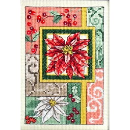 Bobbie G Designs Beautiful Poinsettia Christmas Cross Stitch Kit