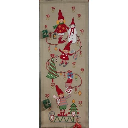 Permin Children and Snowman Advent Christmas Cross Stitch Kit