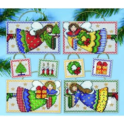 Design Works Crafts Folk Art Angel Ornaments Christmas Cross Stitch Kit
