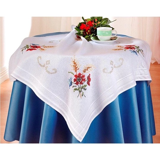 Image 1 of Deco-Line Summer Flower Tablecloth Cross Stitch Kit