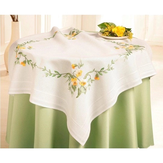 Image 1 of Deco-Line Primrose Tablecloth Embroidery Kit