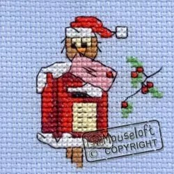 Image 1 of Mouseloft Christmas Post Owl Christmas Card Making Cross Stitch Kit