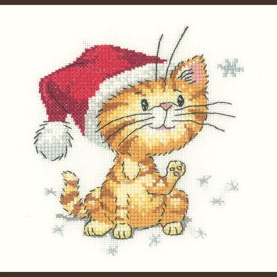 Image 1 of Heritage Catching Snowflakes - Evenweave Christmas Cross Stitch Kit