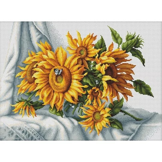 Image 1 of Luca-S Sunflowers Cross Stitch Kit
