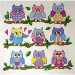 Cinnamon Cat Owl Antics Cross Stitch Kit