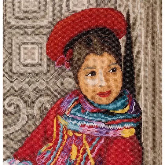 Image 1 of Lanarte Peruvian Girl - Aida Cross Stitch Kit