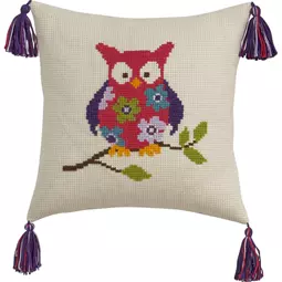 Permin Owl Cushion Cross Stitch Kit