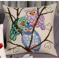 Image of Permin Owl Trio Cushion Cross Stitch Kit