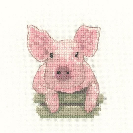 Image 1 of Heritage Little Pig - Aida Cross Stitch Kit