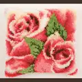 Image of Vervaco Pink Roses Latch Hook Cushion Kit