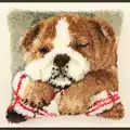 Image of Vervaco Sleeping Bulldog Latch Hook Cushion Kit