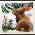 Image of Vervaco Snow Rabbit Latch Hook Christmas Cushion Kit