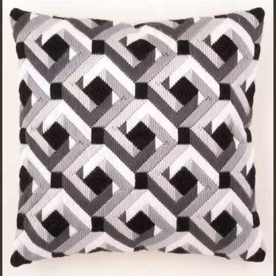 Image 1 of Vervaco Black and White Cushion Long Stitch Kit