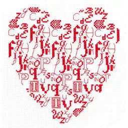 Heather Anne Designs Heart Alphabet Cross Stitch Kit