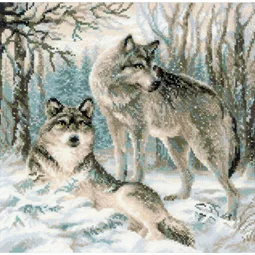 RIOLIS Pair of Wolves Christmas Cross Stitch Kit