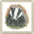 Image of Heritage Badger Coaster Cross Stitch Kit