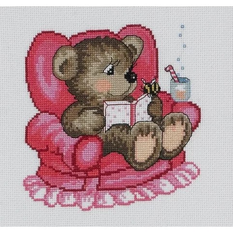 Image 1 of Permin Storytime Bear Cross Stitch Kit