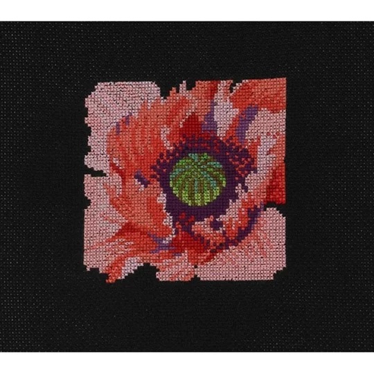 Image 1 of Permin Poppy in Close Up Cross Stitch Kit