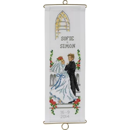 Permin Bride and Groom Bellpull Wedding Sampler Cross Stitch Kit