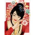Image of Lanarte Asian Flower Girl - Evenweave Cross Stitch Kit