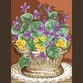 Image of Royal Paris Basket of Violets Tapestry Canvas
