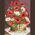 Image of Royal Paris Basket of Poppies Tapestry Canvas