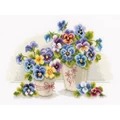 Image of Vervaco Pretty Pansies Cross Stitch Kit
