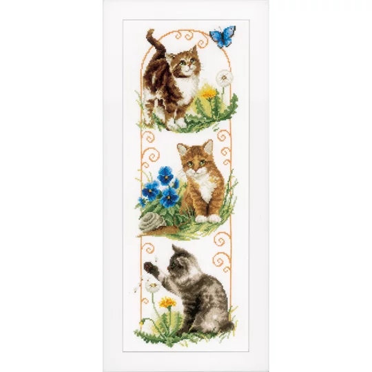 Image 1 of Vervaco Cats Exploring Cross Stitch Kit